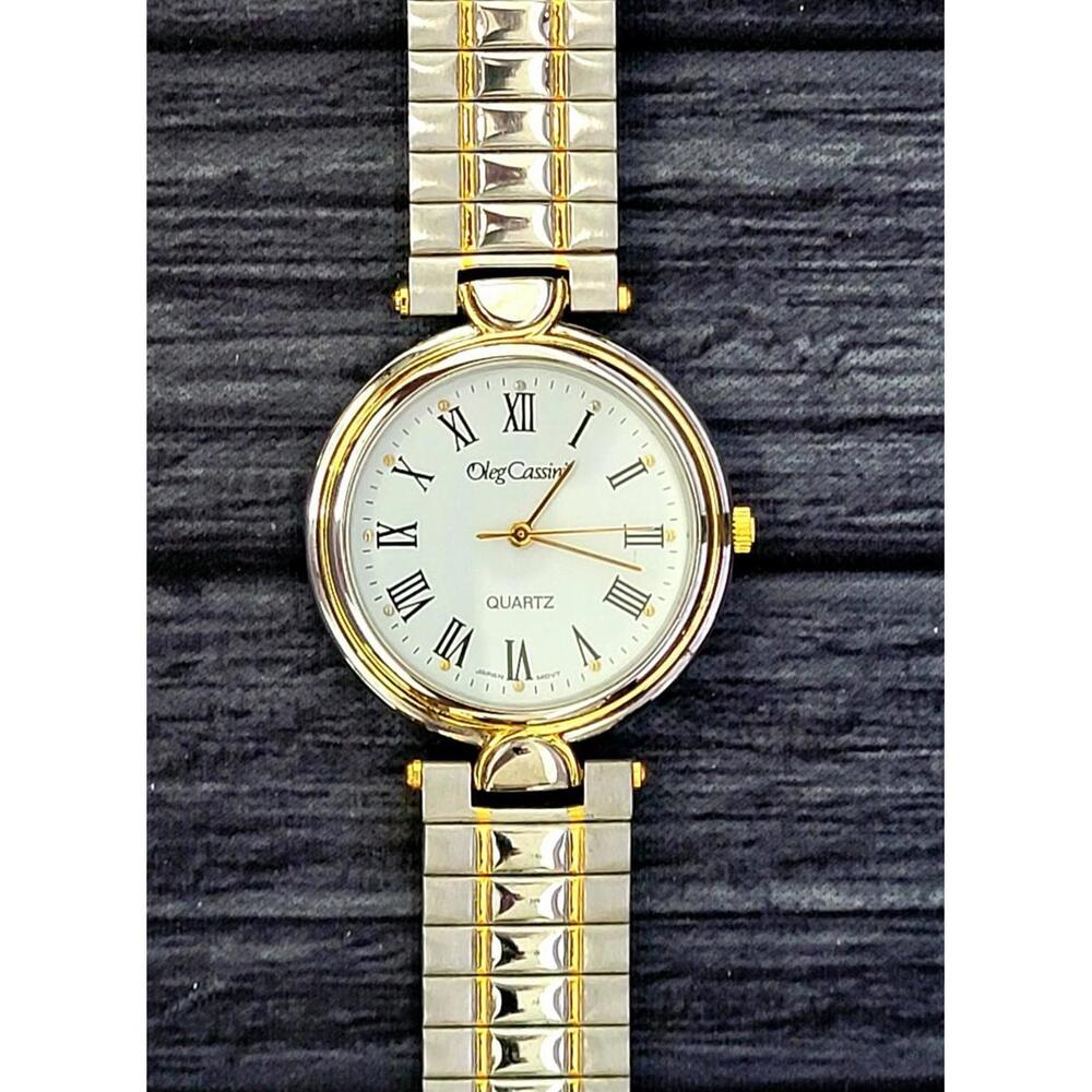 Vintage Rare Oleg Cassini 33rd Annv Mens Watch W‎ Box-Papers